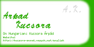 arpad kucsora business card